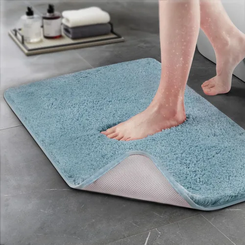 Miniatura 63 de TECHMILLY Alfombras Corredoras de Baño Super Suaves Peludas, Alfombras de Baño de Microfibra Gruesas Antideslizantes Absorbentes, Tapete de Baño
