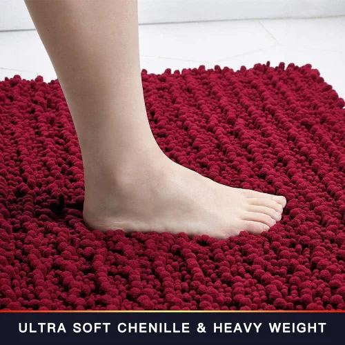 Miniatura 86 de Walensee Alfombra de baño antideslizante (24x17 pulgadas, rosa polvoriento) absorbente de agua, súper suave, lanuda de felpilla, lavable a máquina