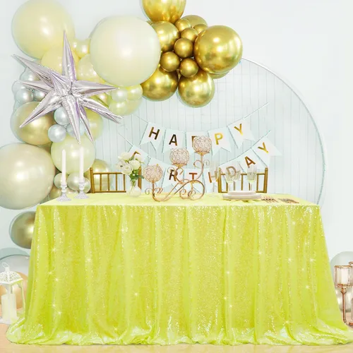Miniatura 76 de B-COOL Mantel de lentejuelas de 60 x 102 pulgadas, mantel de cumpleaños rectangular azul bebé, brillante, duradero, boda, fiesta, restaurante