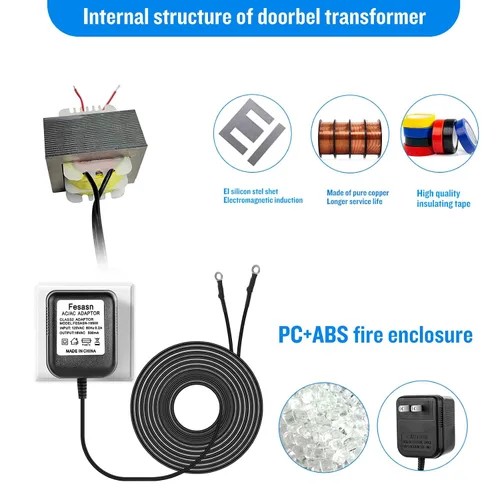 Miniatura 6 de AC18V - Adaptador de corriente para timbre de puerta con cable, compatible con Ring Zmodo Smart Doorbell y Nest Hello Doorbell