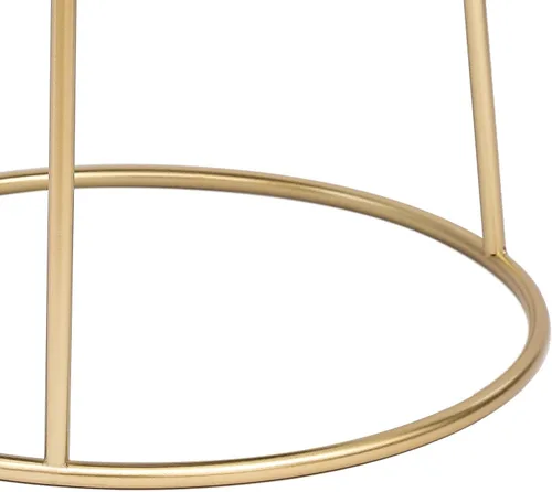 Miniatura 7 de Joveco Taburete otomano de terciopelo, reposapiés tapizado con patas de metal dorado, moderno asiento de mesa auxiliar pequeño para sala de estar