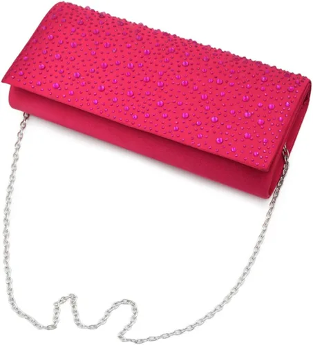 Miniatura 2 de Elegante bolso de noche de embrague de cristal con solapa de satén - colores diff Avail