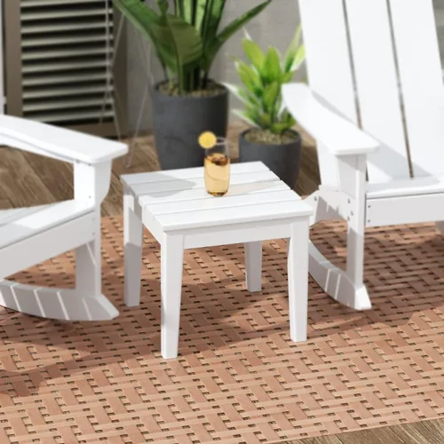 Miniatura 2 de WestinTrends Ashore - Mesa auxiliar Adirondack moderna para patio al aire libre, color blanco