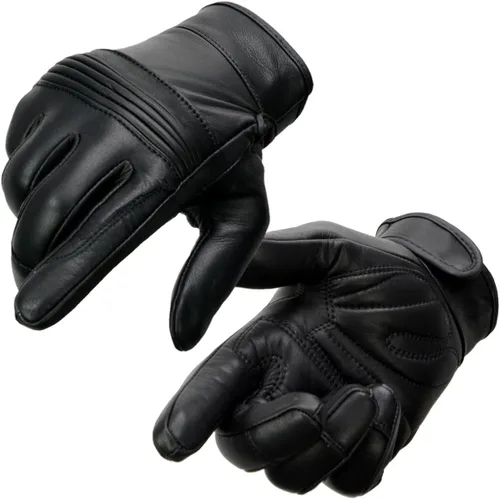 Milwaukee Leather MG7536 - Guantes de mano de piel para hombre, color negro, con nudillos flexibles