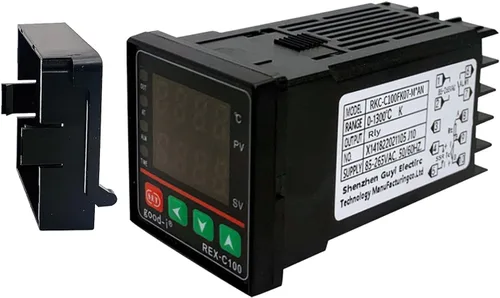 Miniatura 11 de Controlador de temperatura PID, pantalla digital REX-C100 Caja de controladores de temperatura con relé de estado sólido SSR 40DA y sonda termopar