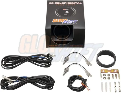Miniatura 6 de GlowShift Kit de medidor de temperatura dual digital de 10 colores de 302.0 °F, para refrigerante de agua, aceite, temperatura de transmisión