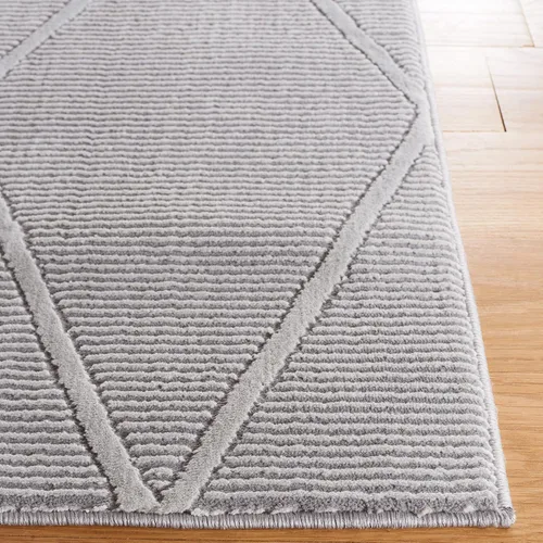 Miniatura 3 de SAFAVIEH Alfombra de área de 8 x 10 pies – Colección Revive – Grande – Gris, patrón de enrejado, no desprende pelusa y fácil limpieza, ideal