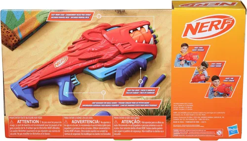 Miniatura 14 de NERF Wild Lionfury, lanzador de dardos fácil de jugar, 16 dardos Nerf Elite, juguetes de león Nerf Blaster para niños y niñas de 6 años en adelante