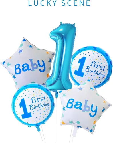 Miniatura 2 de Globos de cumpleaños con números azules de 40 pulgadas, globos de números de helio de mylar de aluminio para cumpleaños, globo número 1 para fiesta