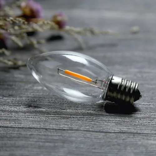 Miniatura 7 de Paquete de 50 bombillas LED C9 de Navidad, bombilla LED C9 de repuesto para cadena de luces de Navidad, base intermedia E17, 2200 K blanco cálido
