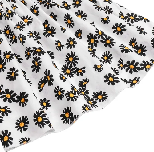Miniatura 5 de Vestidos florales para bebés y niñas, sin mangas, con tirantes elásticos, para fiesta de flores, vestido de una pieza, falda de verano