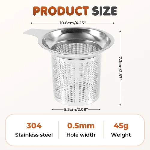 Miniatura 6 de Infusor de Té de Acero Inoxidable con Coladores, Nuevos Coladores y Filtros de Té 2025 para Té Suelto con Asas Resistente al Calor, Tazas de Colador