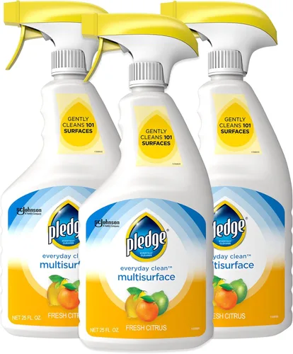 Pledge Spray limpiador multisuperficie con pH equilibrado para el cuidado diario, aroma cítrico fresco, 25 onzas (paquete de 3)