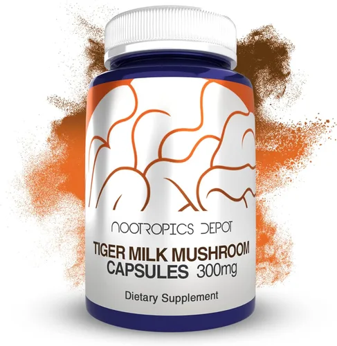 Nootropics Depot Cápsulas de hongos con leche de tigre | 300 mg | 60 unidades | Lignosus rhinocerus esclerotium | Cognición, histamina y apoyo