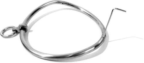 Miniatura 3 de Cuffstore Gargantilla de acero inoxidable con cierre de 14 pulgadas con anillo, Acero inoxidable satinado, no conocido