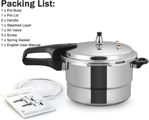Miniatura 6 de Olla a presión de 7 cuartos de galón, olla a presión de aluminio compatible con cocina de gas e inducción, olla de cocción rápida, distribución