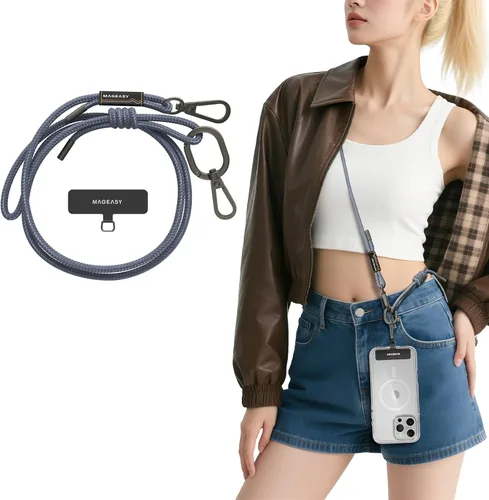 Miniatura 13 de MAGEASY Cordón universal para teléfono celular, correa cruzada antirrobo para iPhone 17 Pro Max y la mayoría de teléfonos inteligentes, para hombres