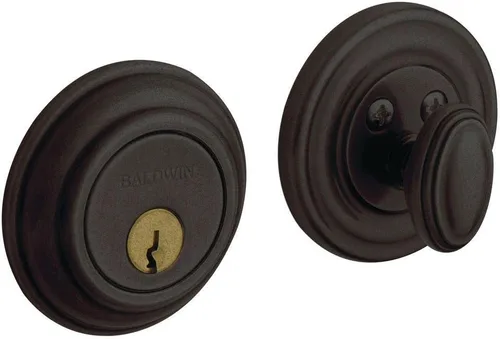 Miniatura 3 de Baldwin Estate 8231.003 - Cerrojo de seguridad tradicional de un solo cilindro de perfil bajo en latón pulido de por vida