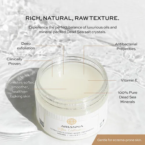 Miniatura 6 de Arianna - Exfoliante corporal ultra exfoliante con minerales del mar muerto, exfolia suavemente y naturalmente hidratante del Mar Muerto
