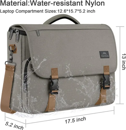 Miniatura 65 de MATEIN Bolsa tipo mensajero para hombres, mochila escolar para adolescentes, ligera de 17.3 pulgadas, maletín para laptop grande, bolsa cruzada