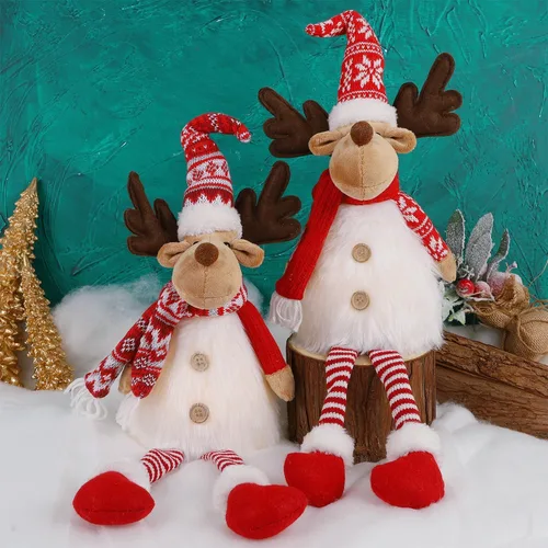 Miniatura 4 de Juegoal Paquete de 2 renos de Navidad iluminados con patas colgantes, figuras de alce rodolfo hechas a mano de 23 pulgadas, regalo de vacaciones