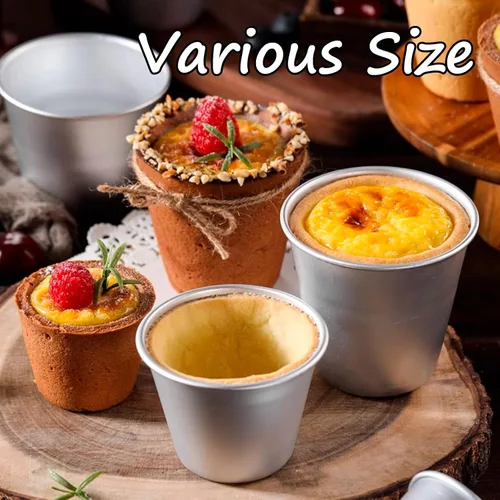 Miniatura 3 de Moldes de pudín para hornear, moldes de aluminio para hornear, moldes para magdalenas, moldes antiadherentes para soufflé, dariolos, 12