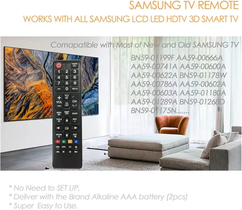 Miniatura 2 de Mando a distancia universal para Samsung TV reemplazo para todos LCD LED HDTV 3D Smart Samsung TVs remoto BN59-01199F AA59-00666A AA59-00741A
