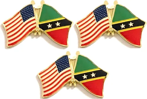 Miniatura 18 de 3 Pines de solapa con banderas de Estados Unidos y países internacionales, paquete de 3 pines dobles con diseño de banderas de Estados Unidos
