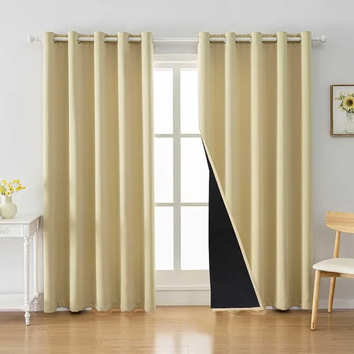 Miniatura 33 de Anytime Juego de 2 paneles de cortinas 100% opacas, con aislamiento térmico para dormitorio, paneles de sombreado completo