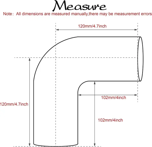 Miniatura 2 de Acoplador de codo de 90 grados de 4 capas de manguera de silicona de 2 pulgadas (51 mm) con abrazaderas de perno en T para tubo de intercooler