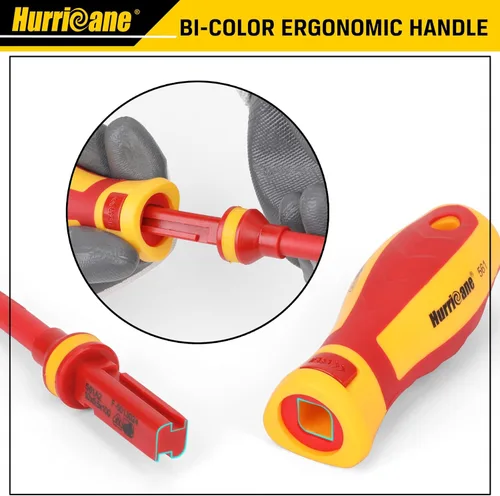 Miniatura 6 de HURRICANE Juego de destornilladores aislados de 1000V, juego profesional de destornilladores para electricistas de 15 piezas todo en uno