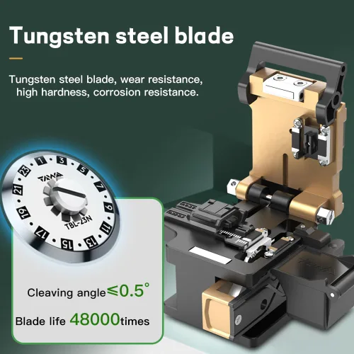Miniatura 4 de Cortador automático de estabilidad FC-30 de cuchilla de fibra óptica con 48,000 Cleaves Ángulo de cuchilla <0.5 ° Construido en cubo de basura
