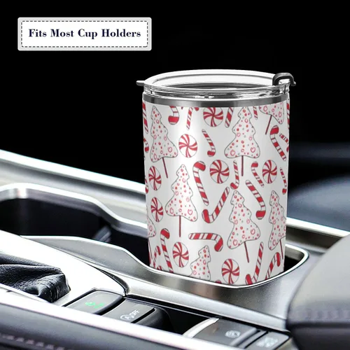 Miniatura 4 de Vaso de Navidad con diseño de bastón de caramelo, árbol de Navidad, taza de café con aislamiento, taza de viaje para oficina con popote y tapa, 20
