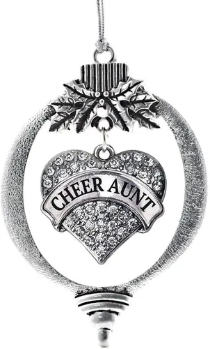 Miniatura 45 de Inspired Silver Adornos festivos de dije de corazón pave de plata con circonitas cúbicas