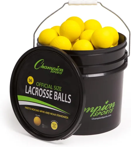 Miniatura 10 de Champion Sports Lacrosse Balls Bucket - 36 Count NCAA & NFHS Certified Regulation Training & Game Balls - Yellow
