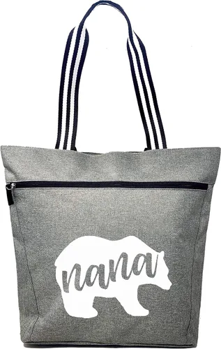 Miniatura 35 de Brooke & Jess Designs Bolso de mano para la abuela – Bolso de lona resistente con cremallera y bolsillo interior para la abuela para uso diario