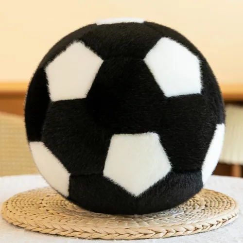 Soccer Pillow Soft Football Throw Pillow Round Home Decor Soccer Decorative Pillow Aesthetic Soccer Sports Ball Plush Pillows for Couch Bed Bedroom