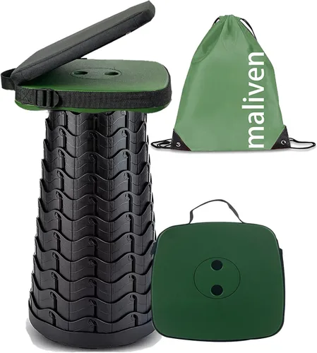 Miniatura 7 de Taburete plegable con asiento acolchado, taburete plegable portátil fácil de transportar para adultos, taburete plegable rápido resistente con bolsa