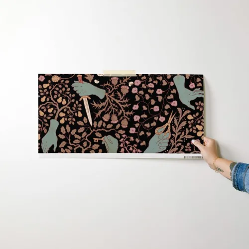Miniatura 7 de Muestras de papel tapiz para despegar y pegar, manos azules de plantas góticas, Halloween, espeluznante, papel tapiz extraíble personalizado por