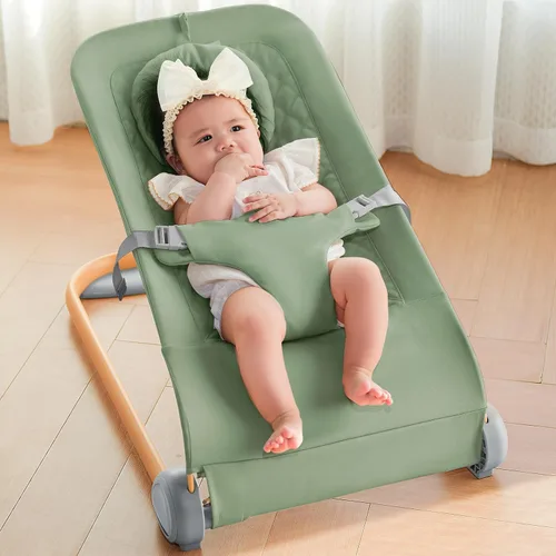 Fodoss Bouncer para bebés, asiento de gorila portátil para bebés, diseño ergonómico, gorila para bebés de 0 a 12 meses, color verde