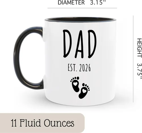 Miniatura 6 de Juego de tazas de café Mom Dad Est 2026, regalo para padres que esperan y nuevos padres para parejas, anuncio de embarazo, regalo de revelación
