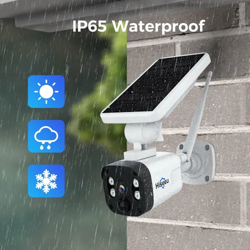 Miniatura 7 de [Disco duro de 1 TB, foco de 4 MP] Sistema de cámara de seguridad inalámbrica solar Hiseeu 10CH, NVR HD 4K, visión nocturna, audio de 2 vías
