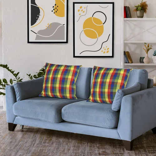 Miniatura 5 de Urban Villa Buffalo Checks - Juego de 4 fundas de almohada de 100 % algodón, 18 x 18 pulgadas, ultra suaves, de alta calidad, color prisma