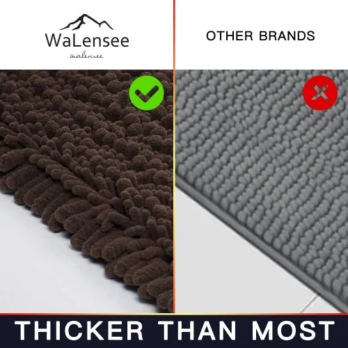 Miniatura 219 de Walensee Alfombra de baño antideslizante (24x17 pulgadas, rosa polvoriento) absorbente de agua, súper suave, lanuda de felpilla, lavable a máquina