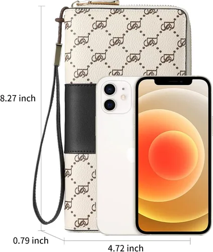 Miniatura 4 de BOSTANTEN - Carteras de cuero para mujer, bloqueo de identificación por radio frecuencia (RFID), cierre de cremallera alrededor, tarjetero, cartera