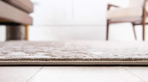 Miniatura 4 de Unique Loom Colección Rushmore Alfombra de Área - Taft (3' x 9' 10" Corredor, Blanco Nieve/Beige)