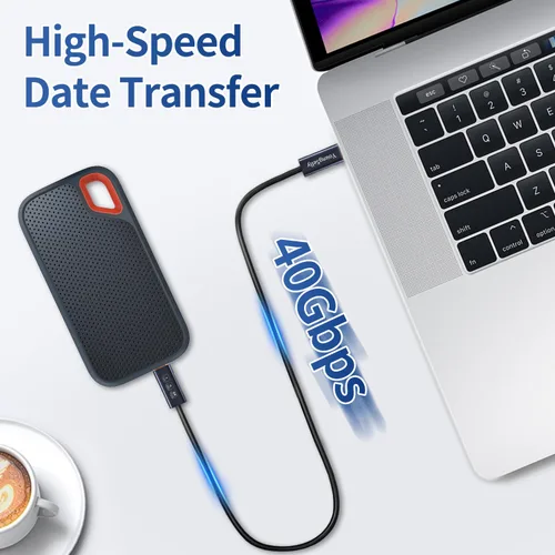Miniatura 6 de Cable USB C macho a macho de 1.64 pies, compatible con Thunderbolt 4/3, USB4/3, soporta carga rápida de 240 W (48 V/5 A máximo), transferencia