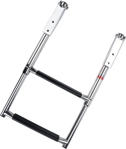 Miniatura 5 de Escalera para barco de 2 escalones, de acero inoxidable, telescópica, de 2 escalones, para pontón de barco, escalera plegable para embarcaciones