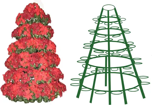 Miniatura 5 de Creative Displays - Estante redondo completo para árbol de Pascua de 106 FB, marco vertical independiente de jardín, ideal para flores de Pascua