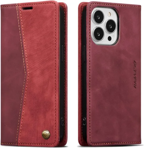 Miniatura 9 de QLTYPRI Para iPhone Air Case Wallet Con Tarjetero, Vintage PU Cuero Kickstand Cierre Magnético A Prueba De Golpes Folio Libro Funda Para IPhone 17